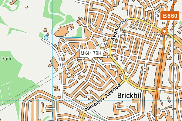 MK41 7BH map - OS VectorMap District (Ordnance Survey)