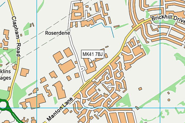 MK41 7BJ map - OS VectorMap District (Ordnance Survey)