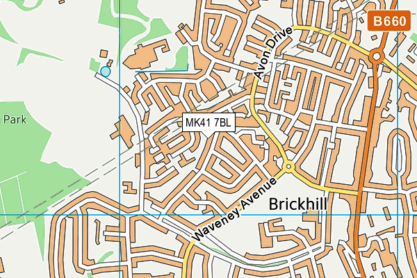 MK41 7BL map - OS VectorMap District (Ordnance Survey)