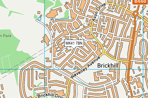 MK41 7BN map - OS VectorMap District (Ordnance Survey)
