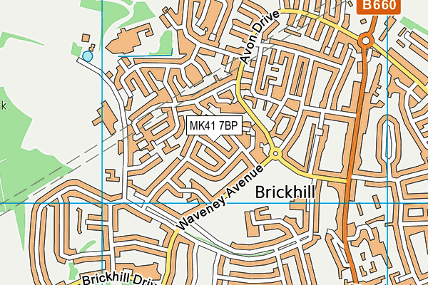 MK41 7BP map - OS VectorMap District (Ordnance Survey)