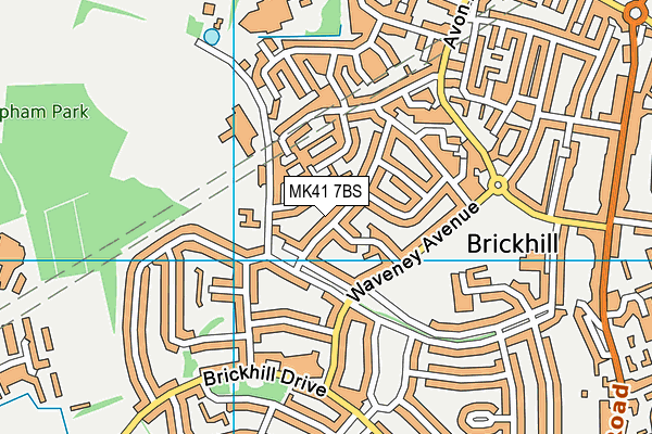 MK41 7BS map - OS VectorMap District (Ordnance Survey)