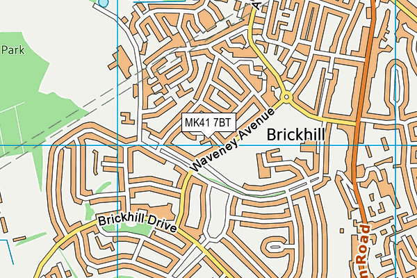 MK41 7BT map - OS VectorMap District (Ordnance Survey)