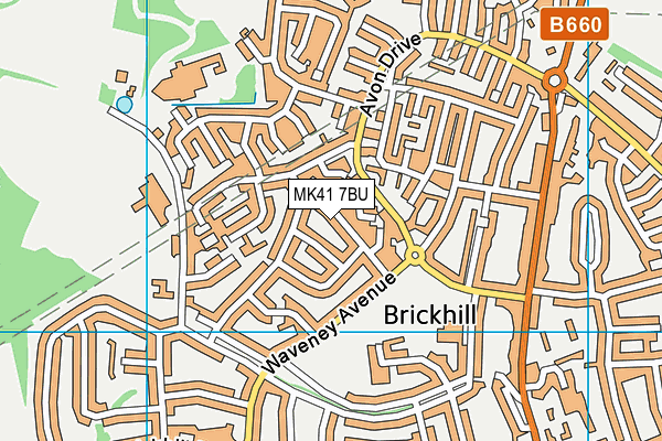 MK41 7BU map - OS VectorMap District (Ordnance Survey)