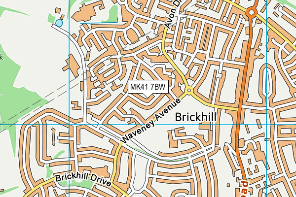 MK41 7BW map - OS VectorMap District (Ordnance Survey)