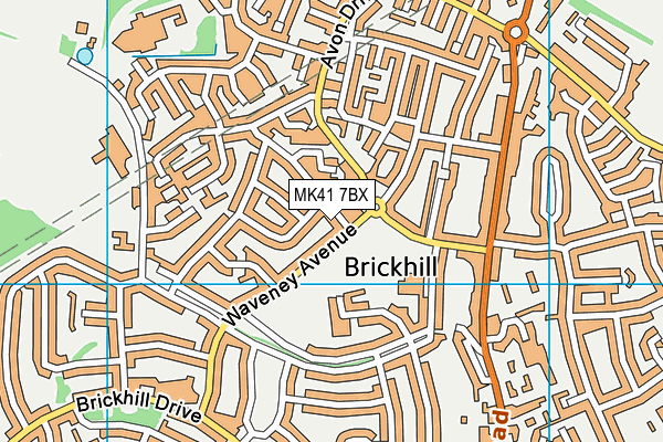 MK41 7BX map - OS VectorMap District (Ordnance Survey)