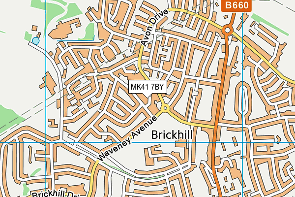 MK41 7BY map - OS VectorMap District (Ordnance Survey)