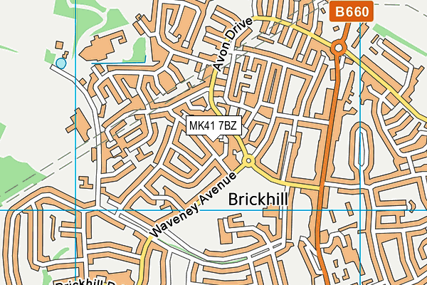 MK41 7BZ map - OS VectorMap District (Ordnance Survey)