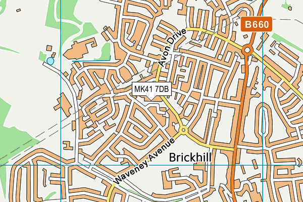 MK41 7DB map - OS VectorMap District (Ordnance Survey)