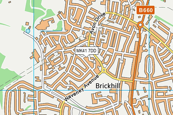 MK41 7DD map - OS VectorMap District (Ordnance Survey)