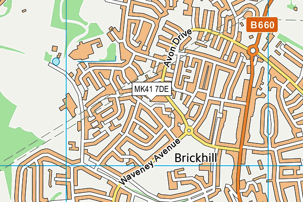 MK41 7DE map - OS VectorMap District (Ordnance Survey)