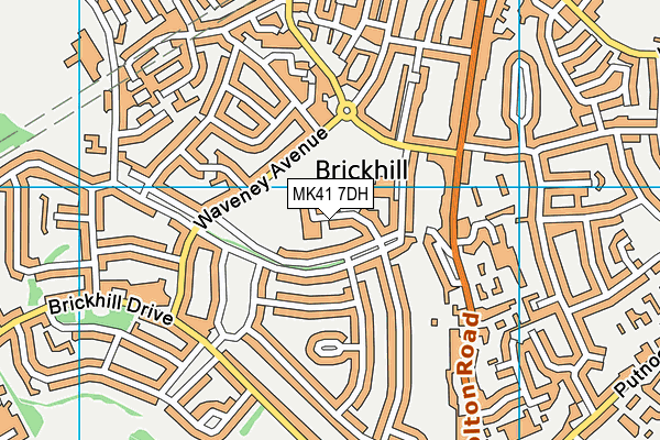 MK41 7DH map - OS VectorMap District (Ordnance Survey)