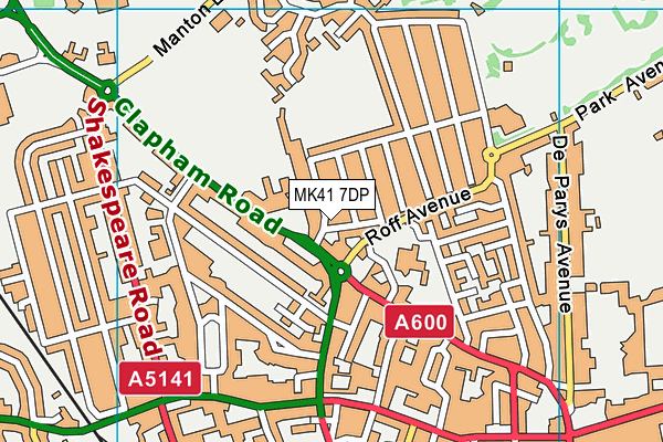 MK41 7DP map - OS VectorMap District (Ordnance Survey)