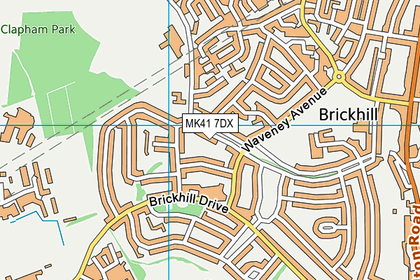 MK41 7DX map - OS VectorMap District (Ordnance Survey)