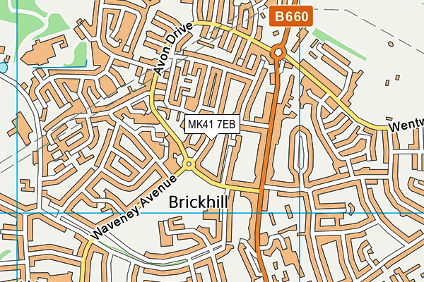 MK41 7EB map - OS VectorMap District (Ordnance Survey)