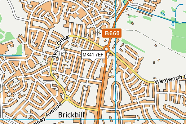 MK41 7EF map - OS VectorMap District (Ordnance Survey)