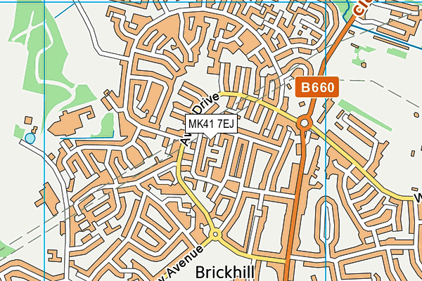 MK41 7EJ map - OS VectorMap District (Ordnance Survey)