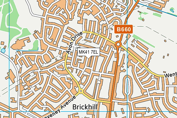 MK41 7EL map - OS VectorMap District (Ordnance Survey)