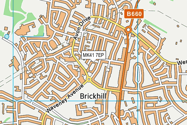 MK41 7EP map - OS VectorMap District (Ordnance Survey)