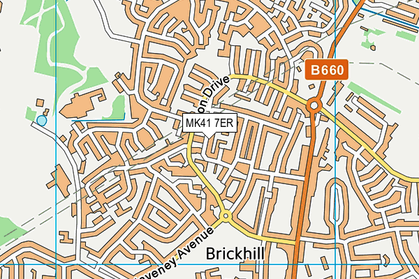 MK41 7ER map - OS VectorMap District (Ordnance Survey)