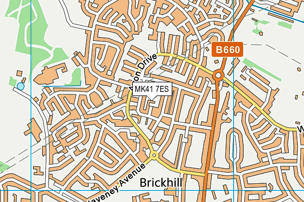 MK41 7ES map - OS VectorMap District (Ordnance Survey)