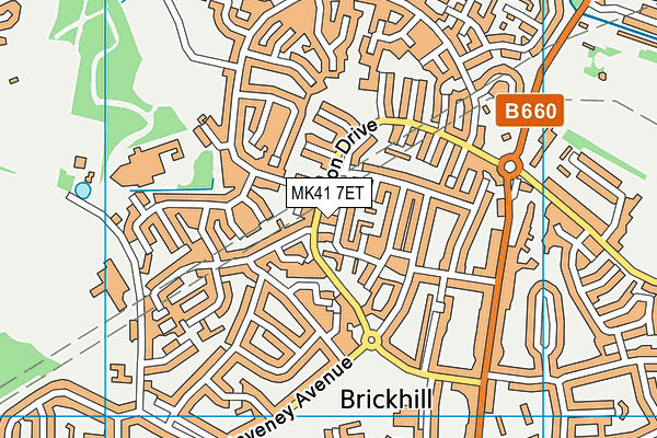 MK41 7ET map - OS VectorMap District (Ordnance Survey)