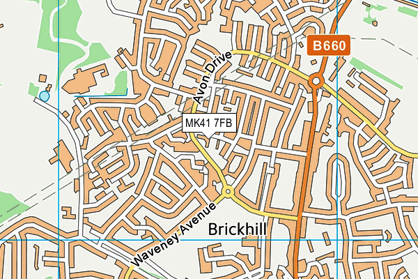 MK41 7FB map - OS VectorMap District (Ordnance Survey)