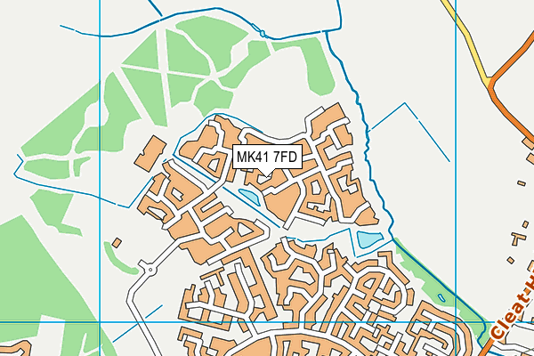 MK41 7FD map - OS VectorMap District (Ordnance Survey)