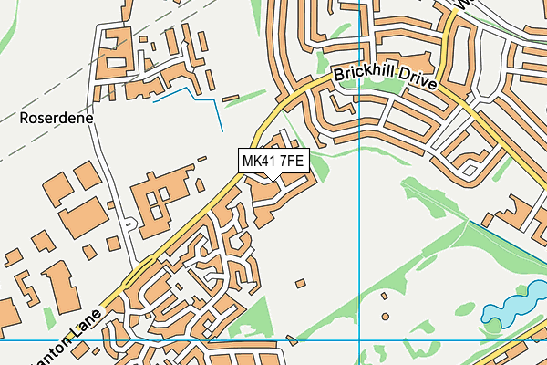 MK41 7FE map - OS VectorMap District (Ordnance Survey)