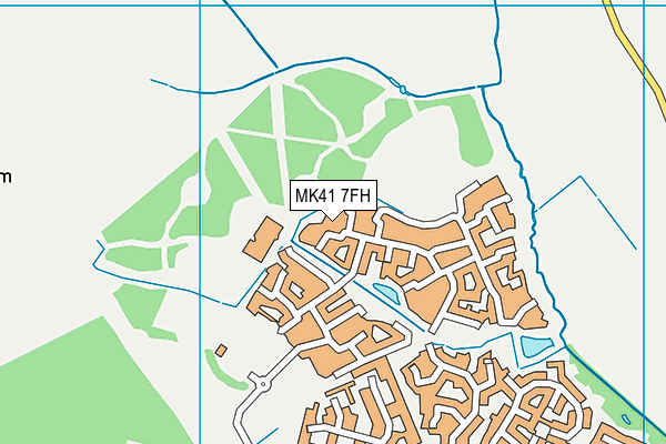 MK41 7FH map - OS VectorMap District (Ordnance Survey)