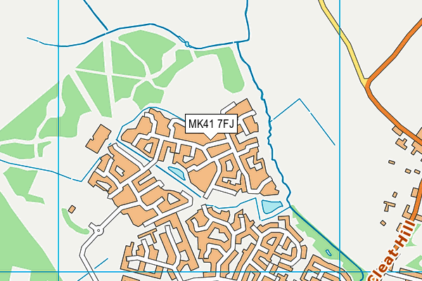 MK41 7FJ map - OS VectorMap District (Ordnance Survey)