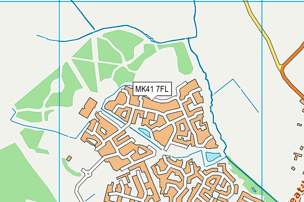 MK41 7FL map - OS VectorMap District (Ordnance Survey)