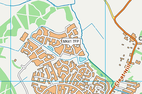 MK41 7FP map - OS VectorMap District (Ordnance Survey)