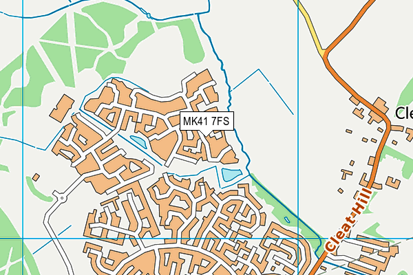 MK41 7FS map - OS VectorMap District (Ordnance Survey)