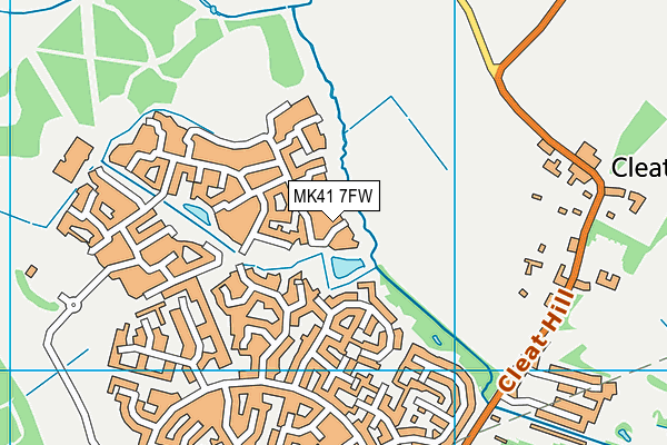 MK41 7FW map - OS VectorMap District (Ordnance Survey)