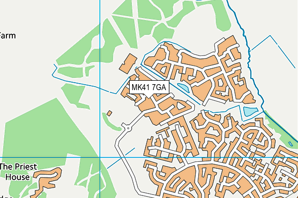 Woodlands Park Recreation Ground map (MK41 7GA) - OS VectorMap District (Ordnance Survey)