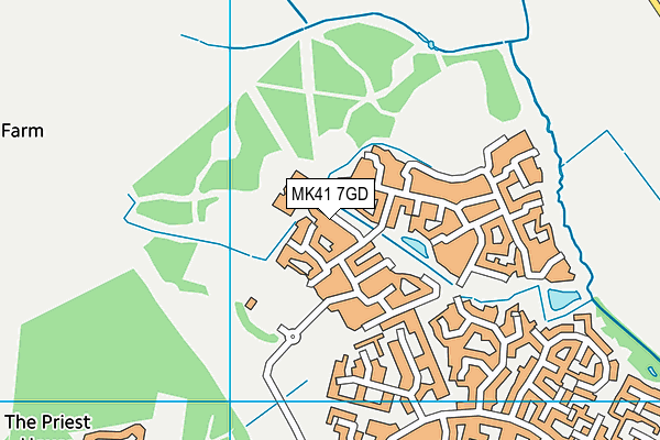 MK41 7GD map - OS VectorMap District (Ordnance Survey)