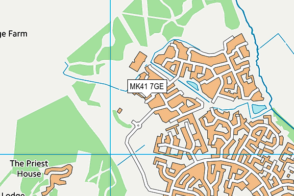 MK41 7GE map - OS VectorMap District (Ordnance Survey)