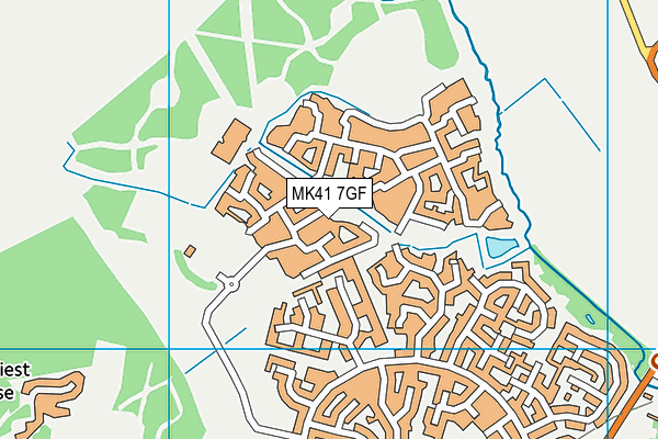 MK41 7GF map - OS VectorMap District (Ordnance Survey)