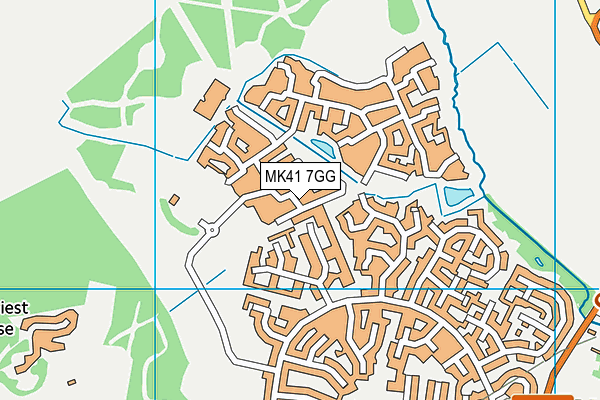 MK41 7GG map - OS VectorMap District (Ordnance Survey)