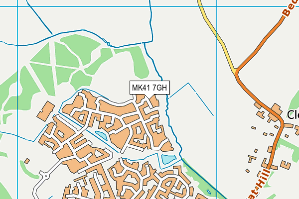 MK41 7GH map - OS VectorMap District (Ordnance Survey)