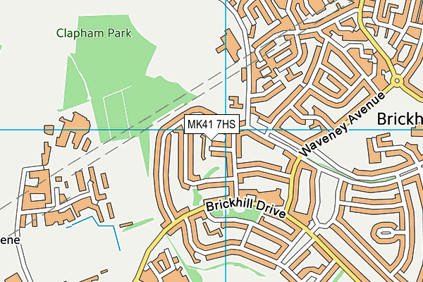 MK41 7HS map - OS VectorMap District (Ordnance Survey)