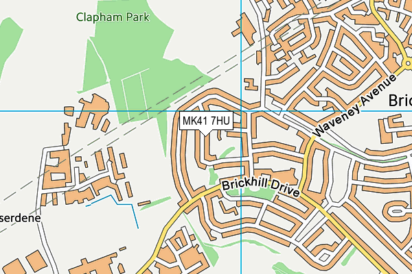 MK41 7HU map - OS VectorMap District (Ordnance Survey)