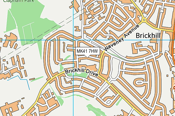 MK41 7HW map - OS VectorMap District (Ordnance Survey)