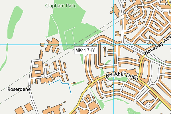 MK41 7HY map - OS VectorMap District (Ordnance Survey)