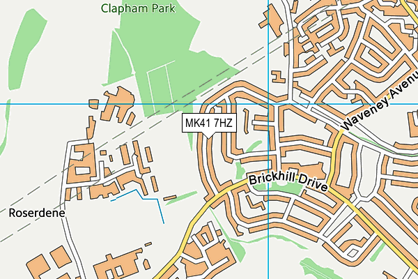 MK41 7HZ map - OS VectorMap District (Ordnance Survey)