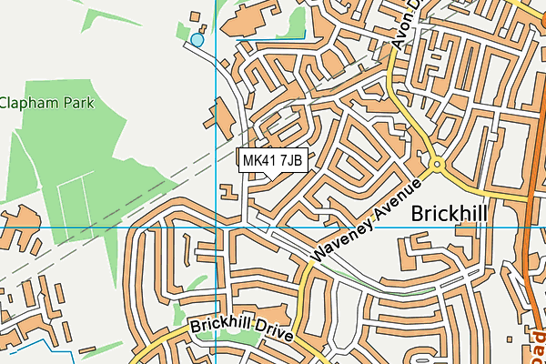 MK41 7JB map - OS VectorMap District (Ordnance Survey)