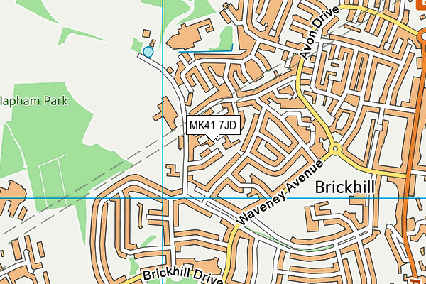 MK41 7JD map - OS VectorMap District (Ordnance Survey)