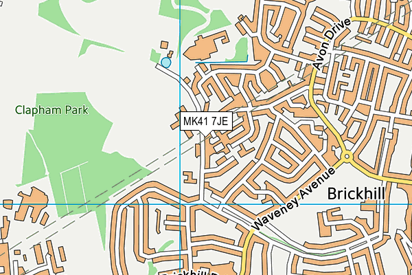 MK41 7JE map - OS VectorMap District (Ordnance Survey)