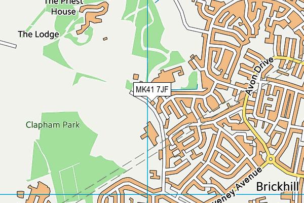 MK41 7JF map - OS VectorMap District (Ordnance Survey)
